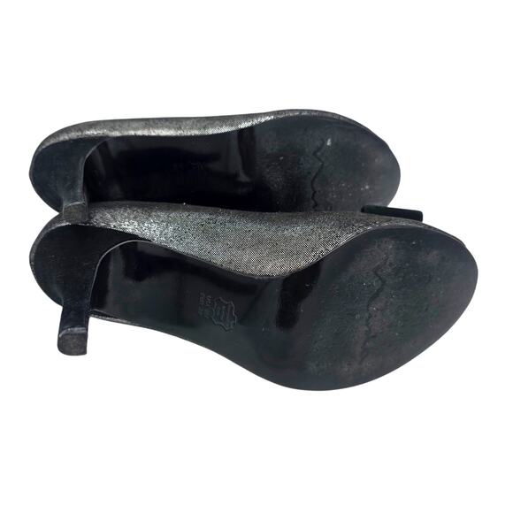 Nina New York Frosti Black Silver Bow Rhinestone Peep Toe Heels Size 9 Pumps main image 2